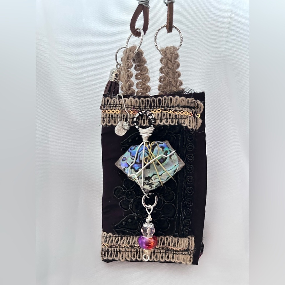 RUBYRUDI Necklace Purse, Hand Crafted, Amulet Wallet Pouch Artisan OOAK Signed